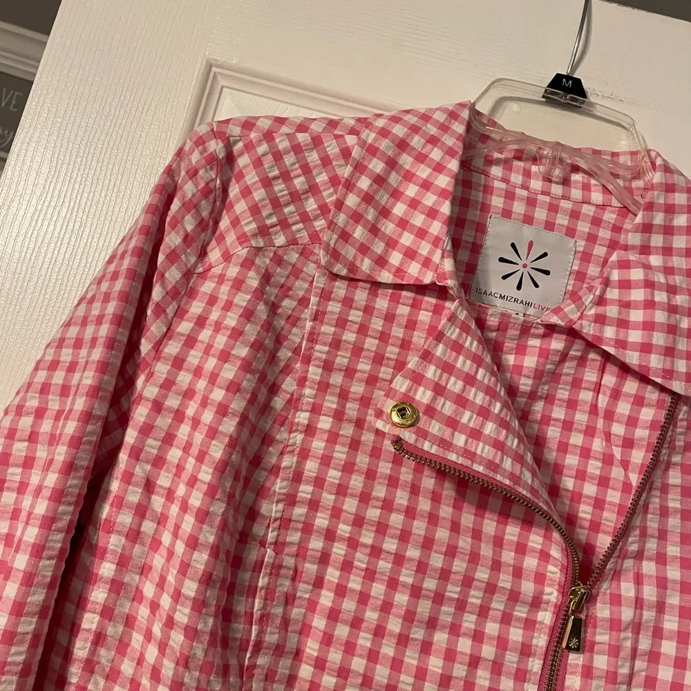NWOT Issac Mizrahi Live Gingham Jacket - Picture 4 of 16